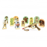 Houten westernpistool met doelen VILAC
