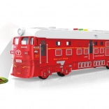 Trein met vliegwielaandrijving met projectie en effecten, rood 33 cm
