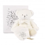 Doudou cadeauset pluchen teddybeer met dekentje beige