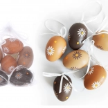 Decoratieve plastic beschilderde eieren 6 cm, 6 stuks