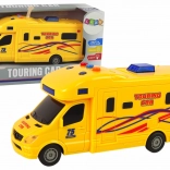 Speelgoedauto caravan met frictieaandrijving, licht en geluid