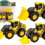 Set van drie gele bouwvoertuigen